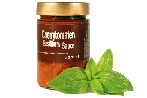 Bio Cherrytomaten-Basilikum-Sauce