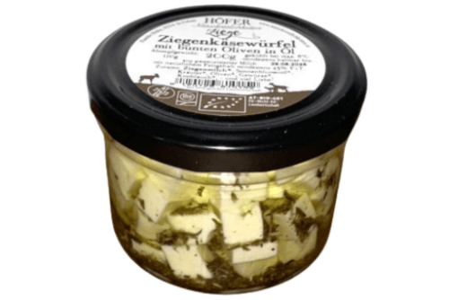 Bio Ziegenkäse Würfel nach Feta Art Kräuter
